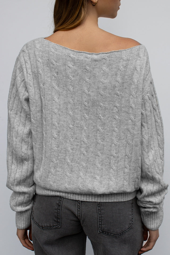 BOAT NECK KNIT SWEATER