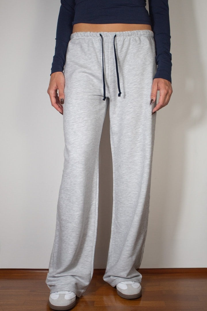 GREY WIDE-LEG PANTS