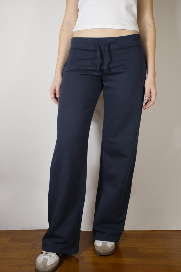 BLUE WIDE-LEG JOGGERS WITH STARS