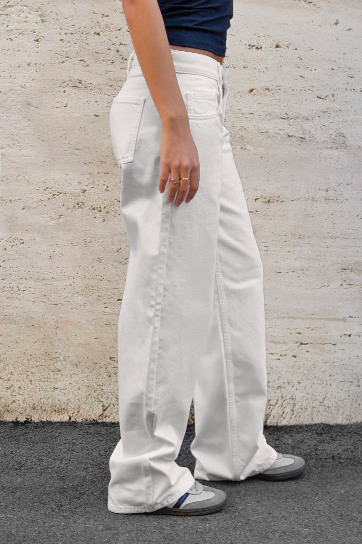 WHITE LOW WAIST PANTS