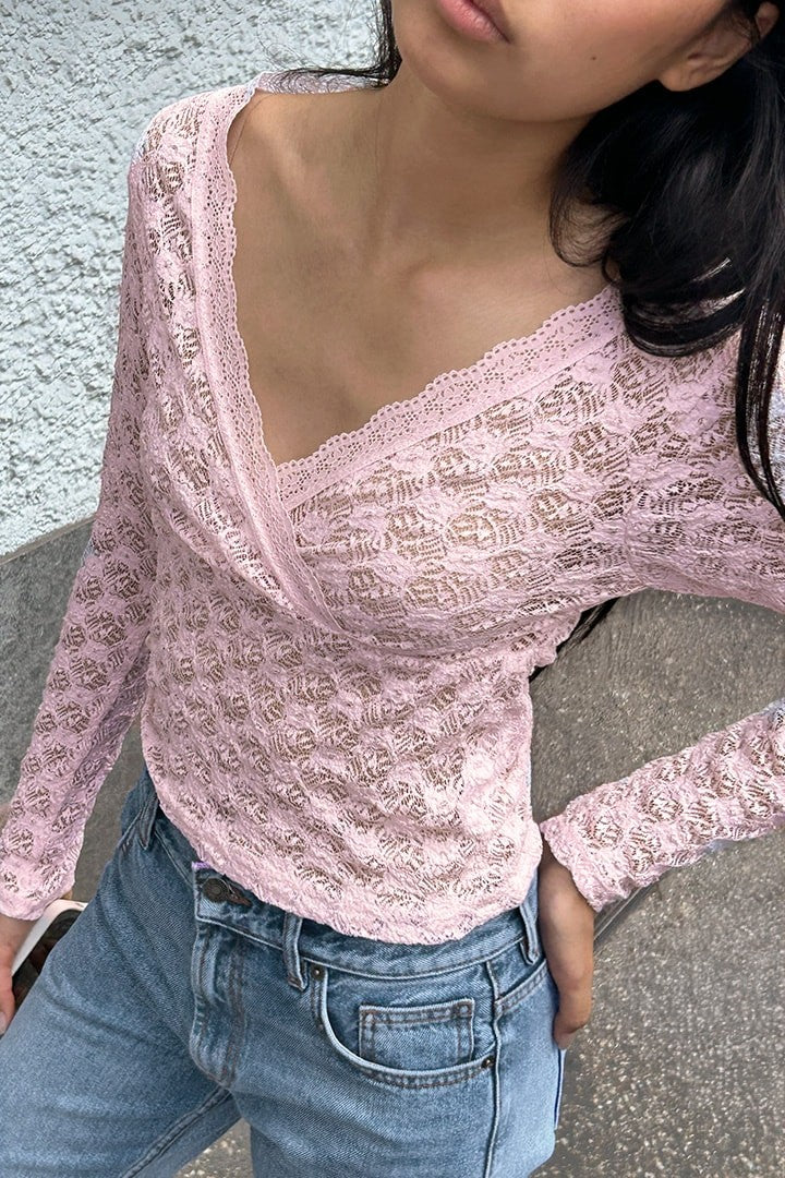 LACE WRAP T-SHIRT