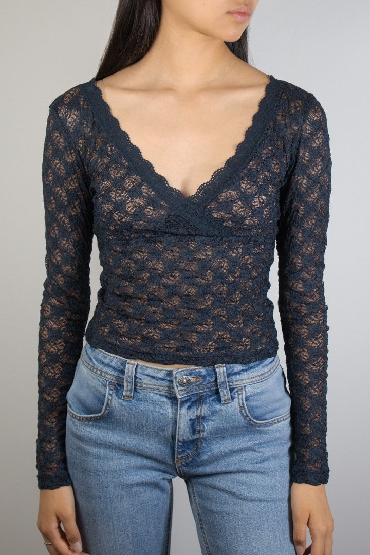 LACE WRAP T-SHIRT