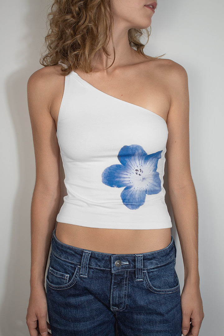 FLOWER ONE-SHOULDER TOP