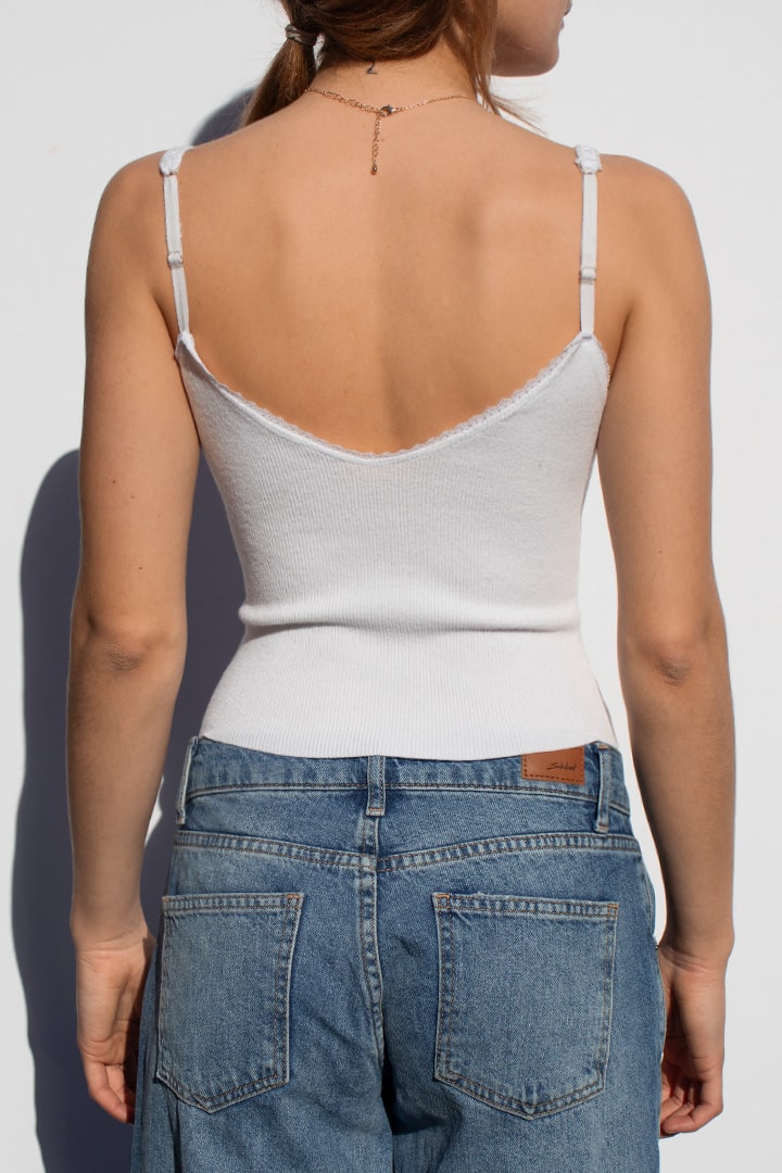 SHIRRED TOP WITH BOW