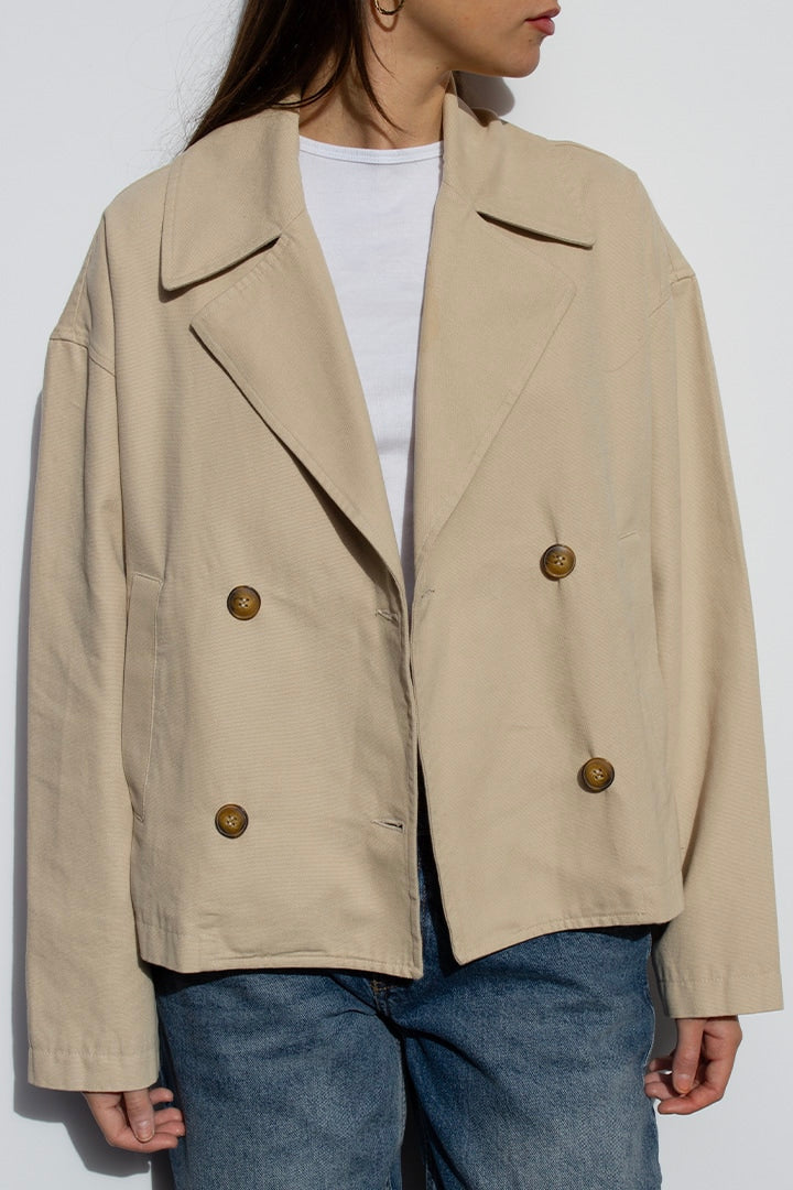 DOUBLE-BREASTED COAT WITH SIDE POCKETS