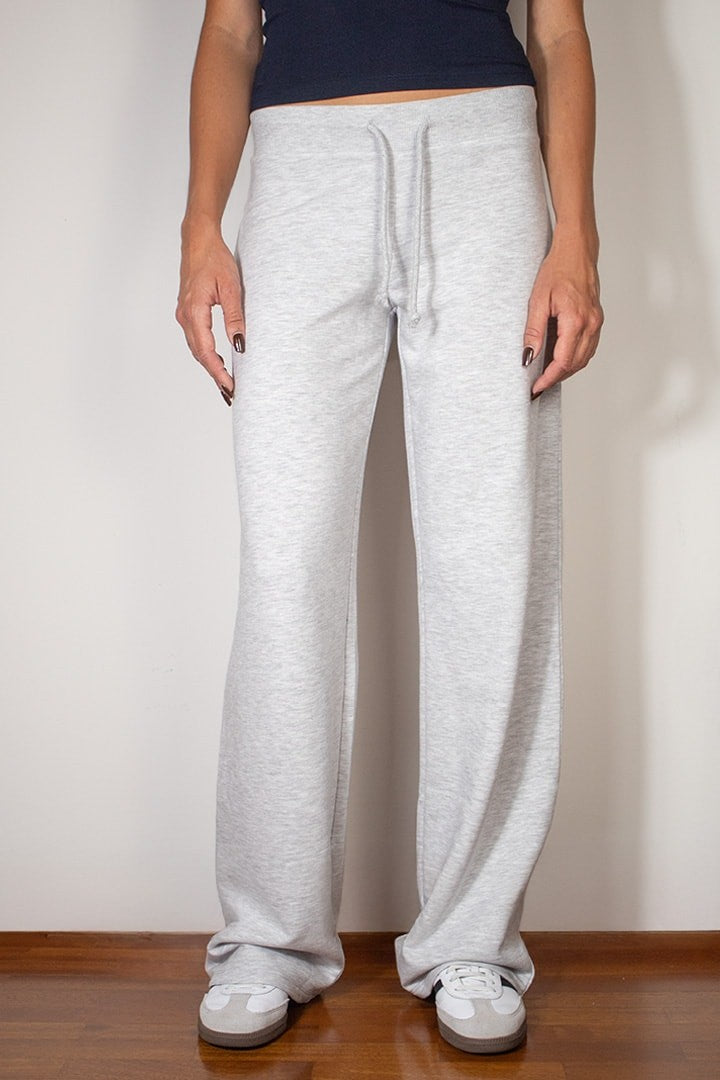GREY WIDE-LEG JOGGERS WITH STARS