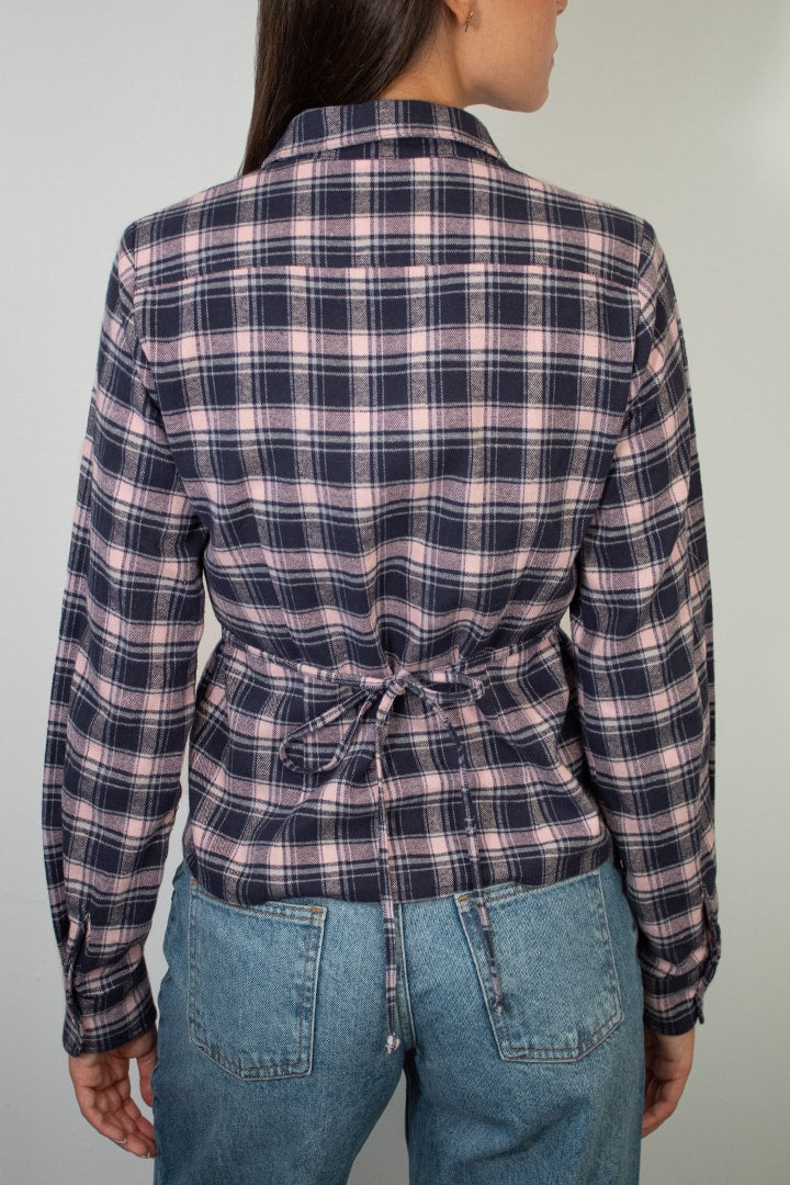 CHECKED SHIRT WITH TIE FASTENNING