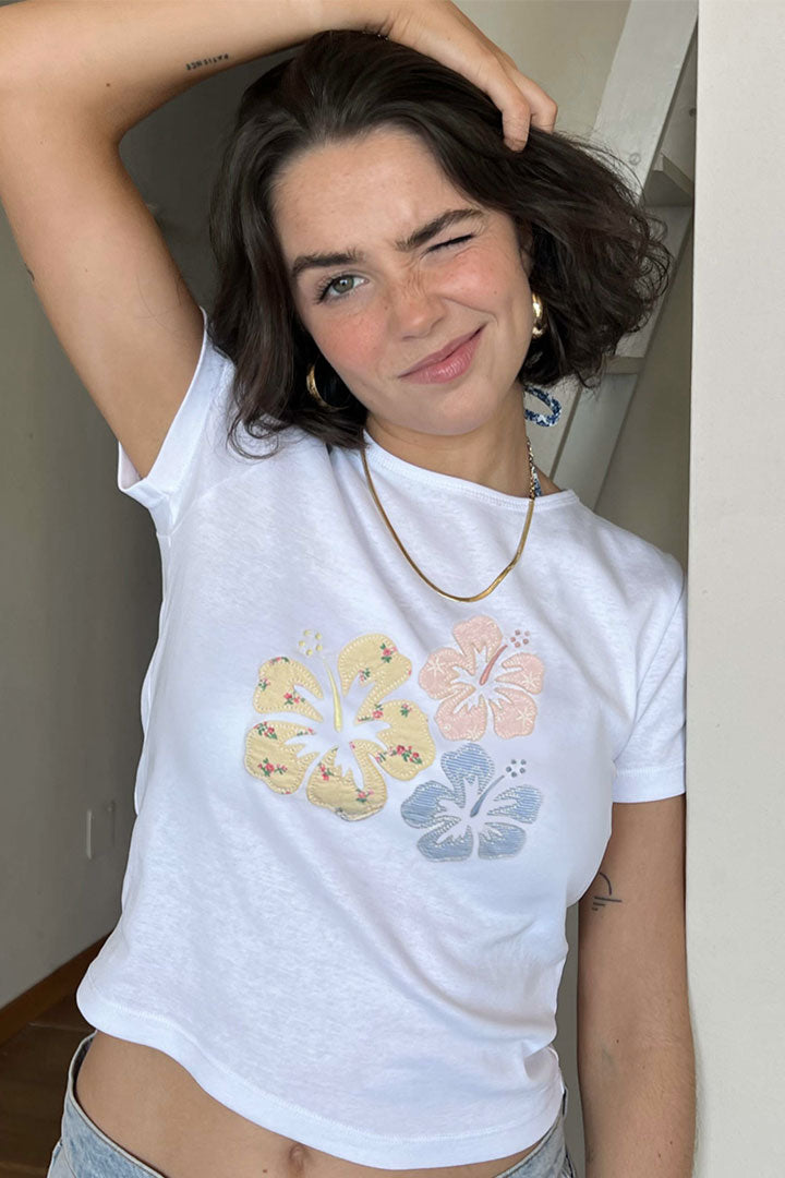 FLOWERS PATCH T-SHIRT
