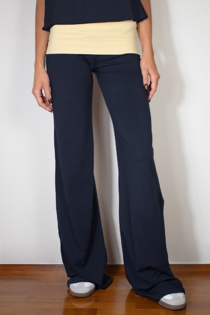 WIDE-LEG PANTS WITH CUFFS