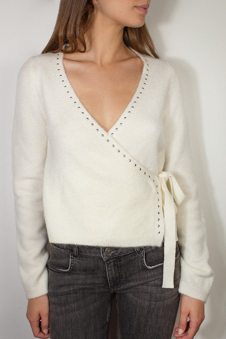 WRAP CARDIGAN WITH STUDS