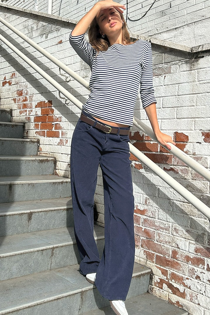 LOW-WAIST CORDUROY TROUSERS