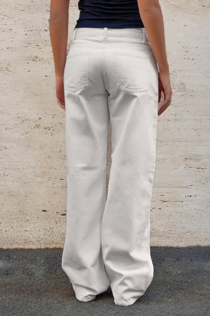 WHITE LOW WAIST PANTS