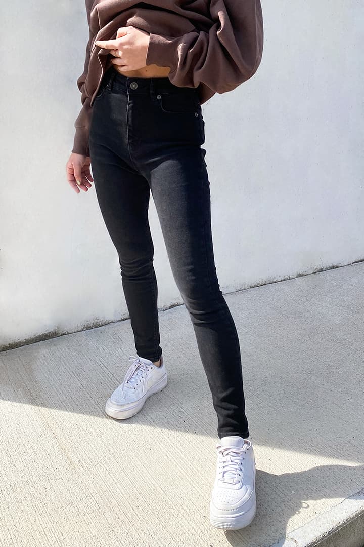 BLACK HIGH WAIST SKINNY JEANS