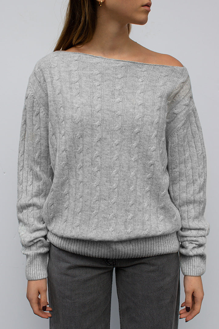 BOAT NECK KNIT SWEATER
