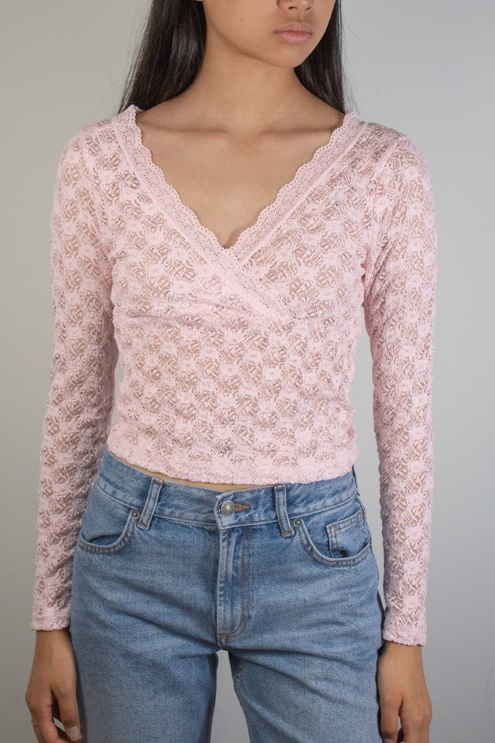 LACE WRAP T-SHIRT