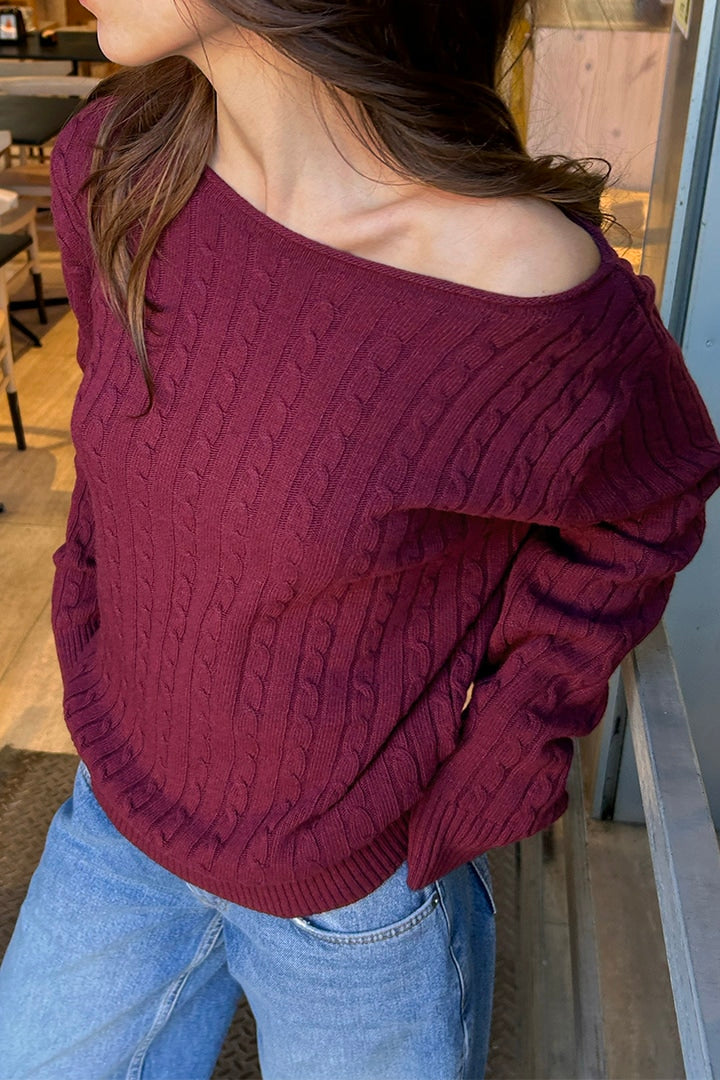 BOAT NECK KNIT SWEATER