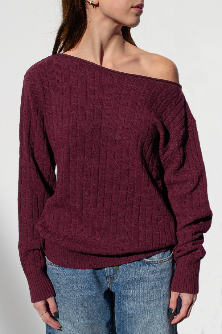 BOAT NECK KNIT SWEATER