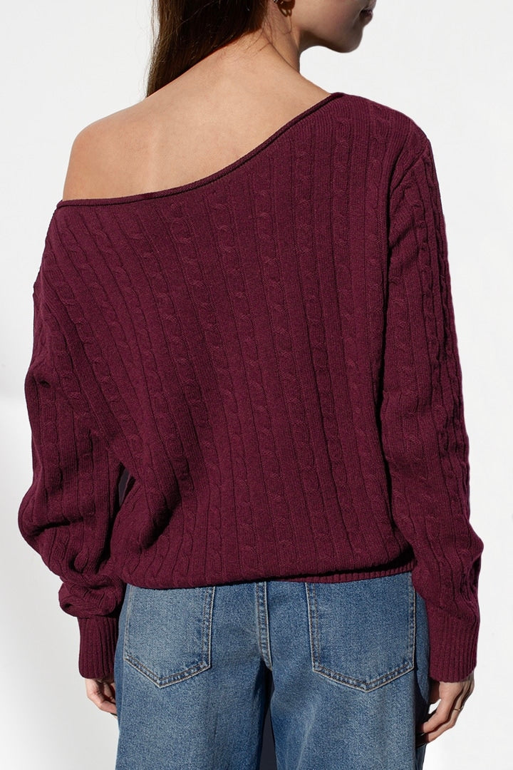 BOAT NECK KNIT SWEATER